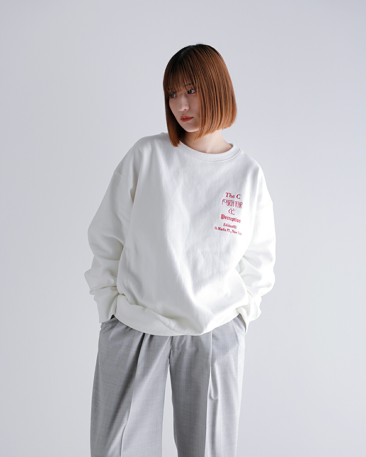 CREDONA(クレドナ)オーガニックコットンポイントスウェットシャツ“THECPOINTSWEATSHIRTS”1424512006