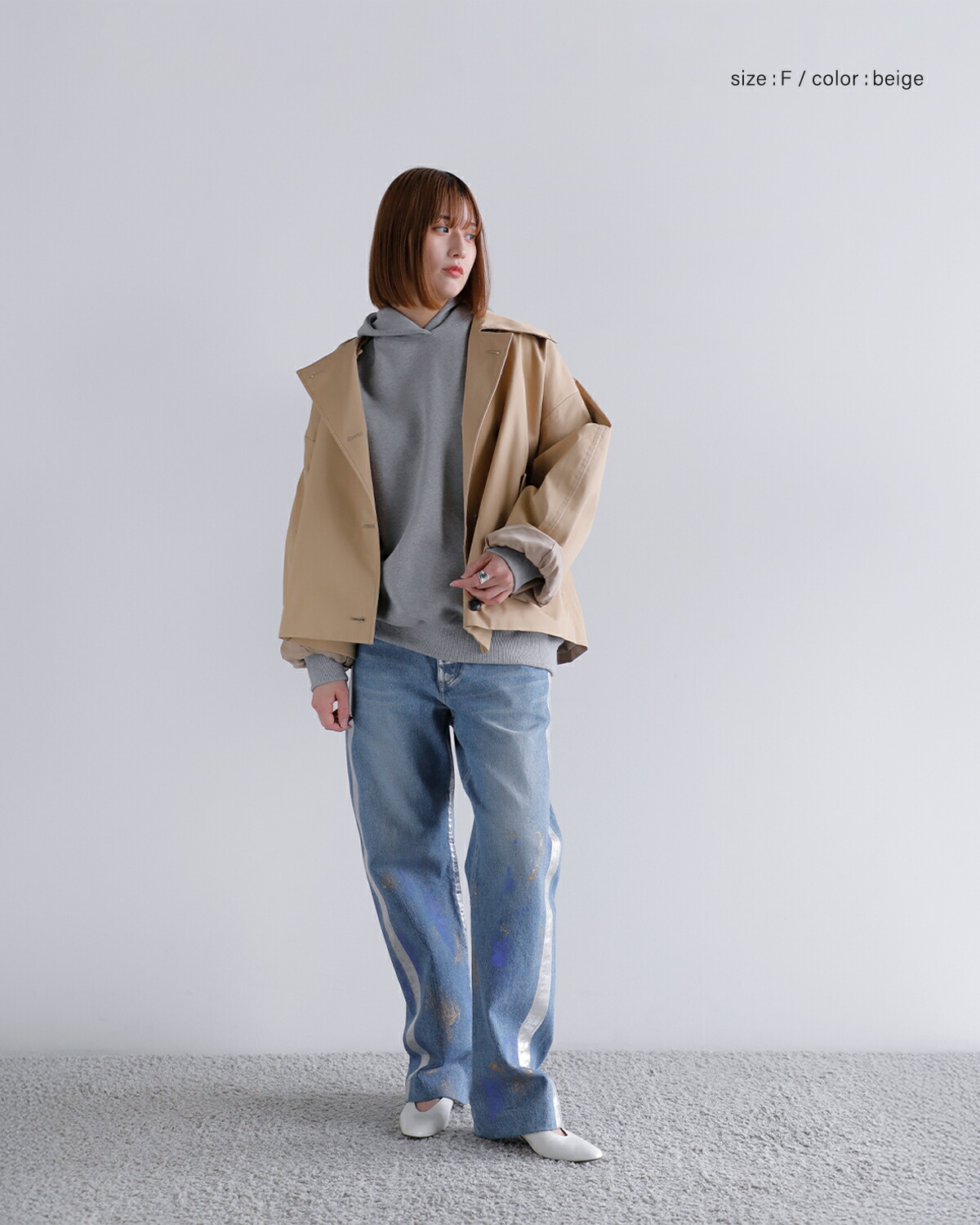 CREDONA クレドナ 60/2 コットン ギャバジン ショート ペンネ