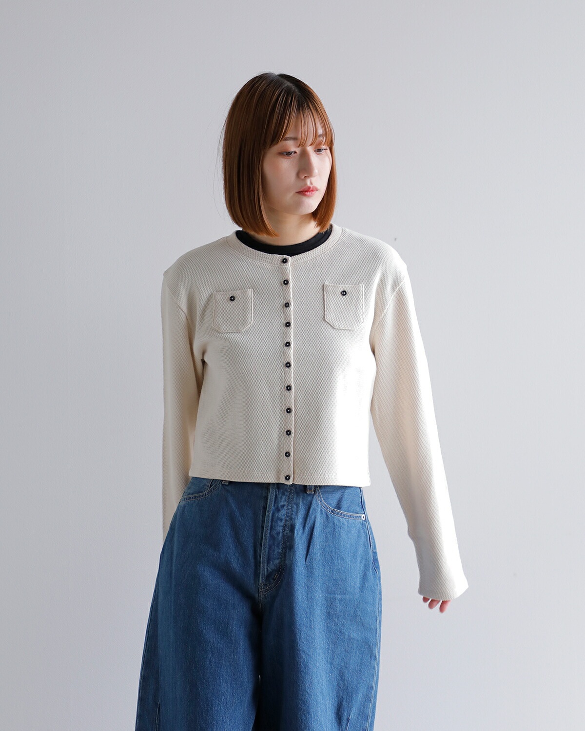 CREDONA(クレドナ)コットンハニカムセントラルサーマルカーディガン“CENTRALTHERMALCARDIGAN”1425112102-0
