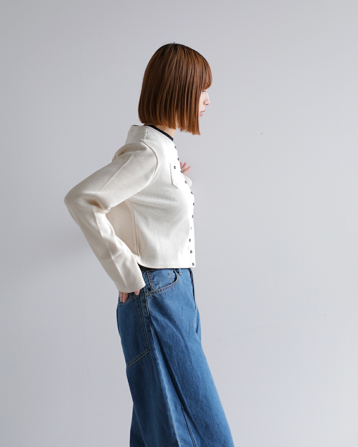 CREDONA(クレドナ)コットンハニカムセントラルサーマルカーディガン“CENTRALTHERMALCARDIGAN”1425112102-0