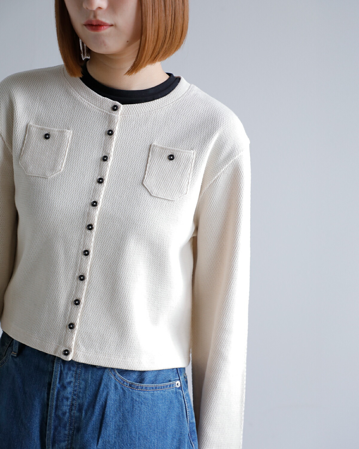 CREDONA(クレドナ)コットンハニカムセントラルサーマルカーディガン“CENTRALTHERMALCARDIGAN”1425112102-0