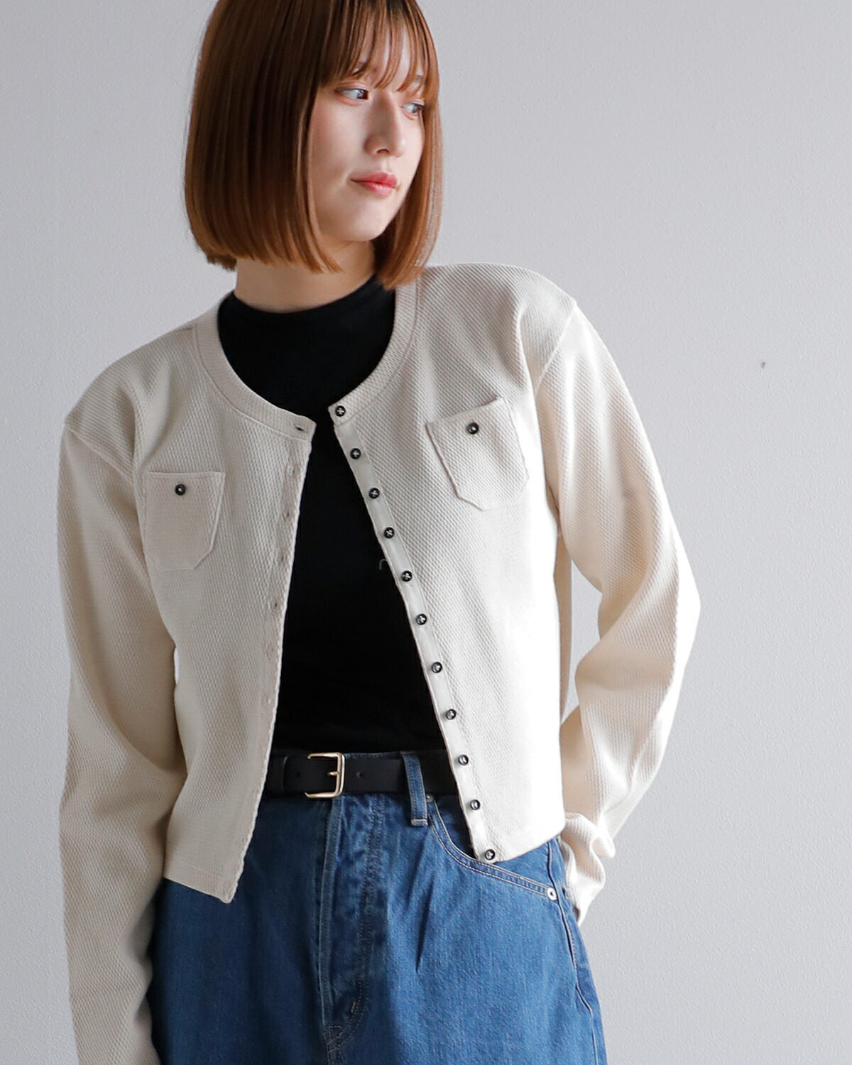 CREDONA(クレドナ)コットンハニカムセントラルサーマルカーディガン“CENTRALTHERMALCARDIGAN”1425112102-0