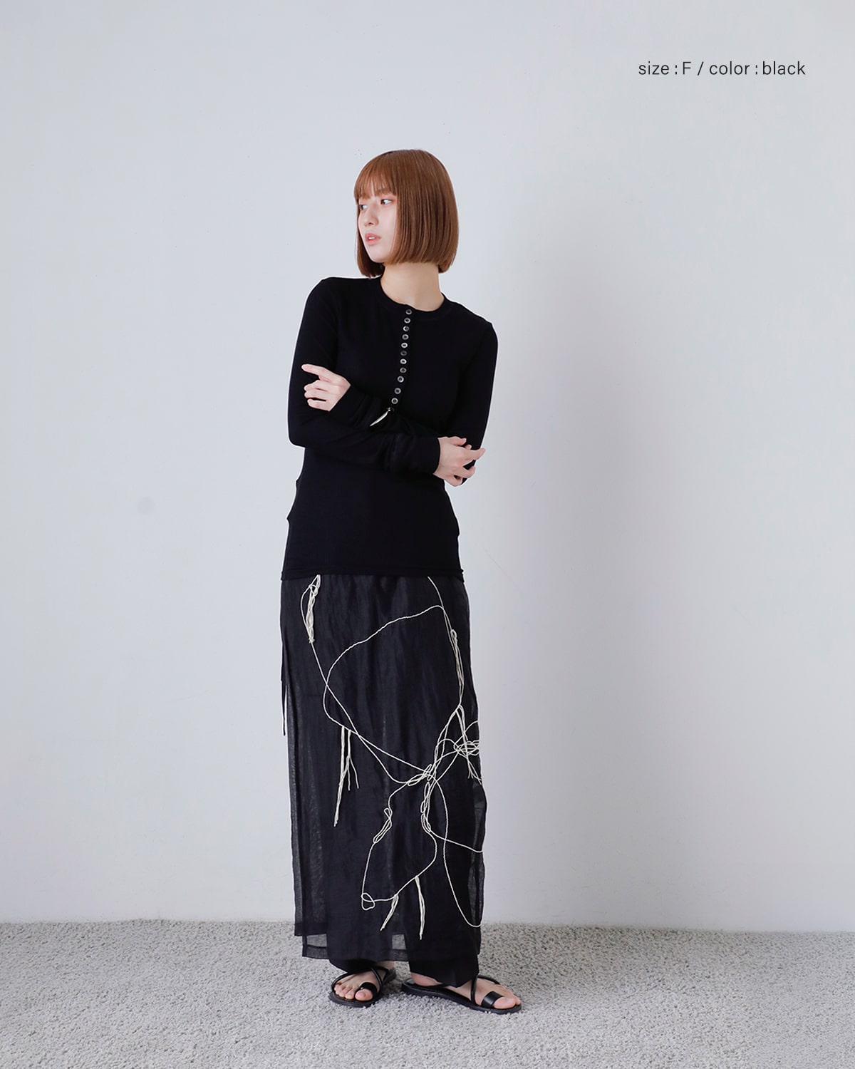 CREDONA(クレドナ)テンセルシルクカシミヤブレンドヘンリーネックTシャツ “TENCEL CASMIRE SILK HENLY TEE” 1425112120-0