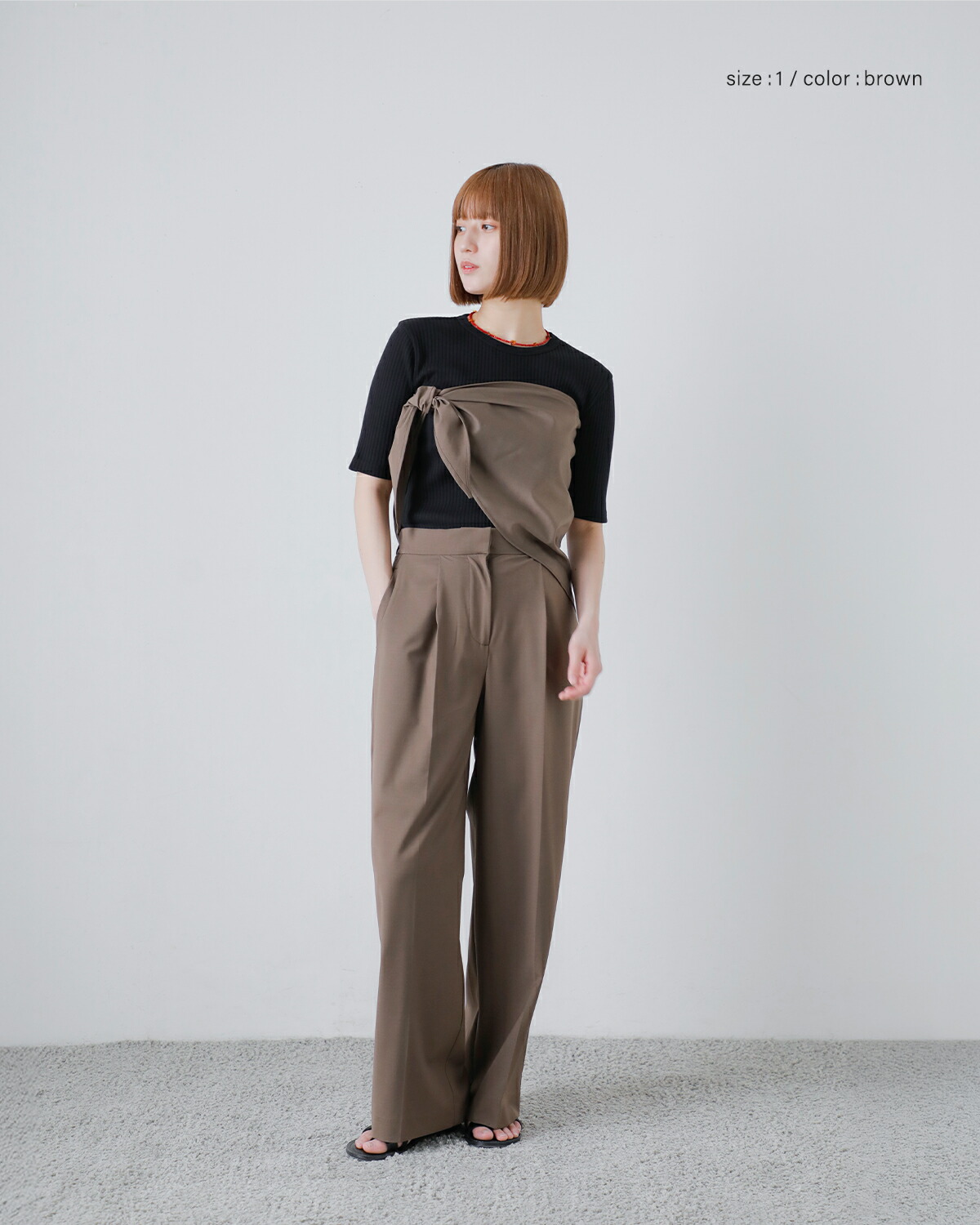 CREDONA(クレドナ)4wayストレッチ サマーウール トロピカル スウェイ スカーフ パンツ “SWAY SCARF PANTS” 1425120137-0