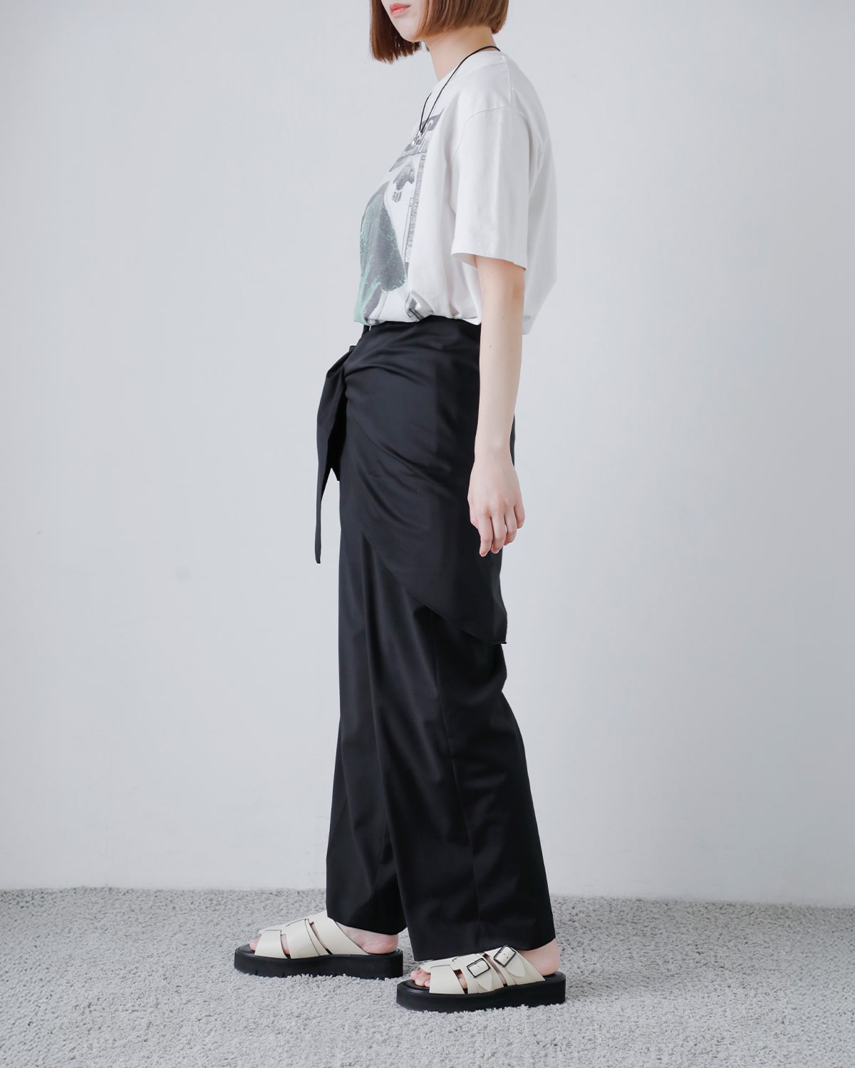 CREDONA(クレドナ)4wayストレッチ サマーウール トロピカル スウェイ スカーフ パンツ “SWAY SCARF PANTS” 1425120137-0