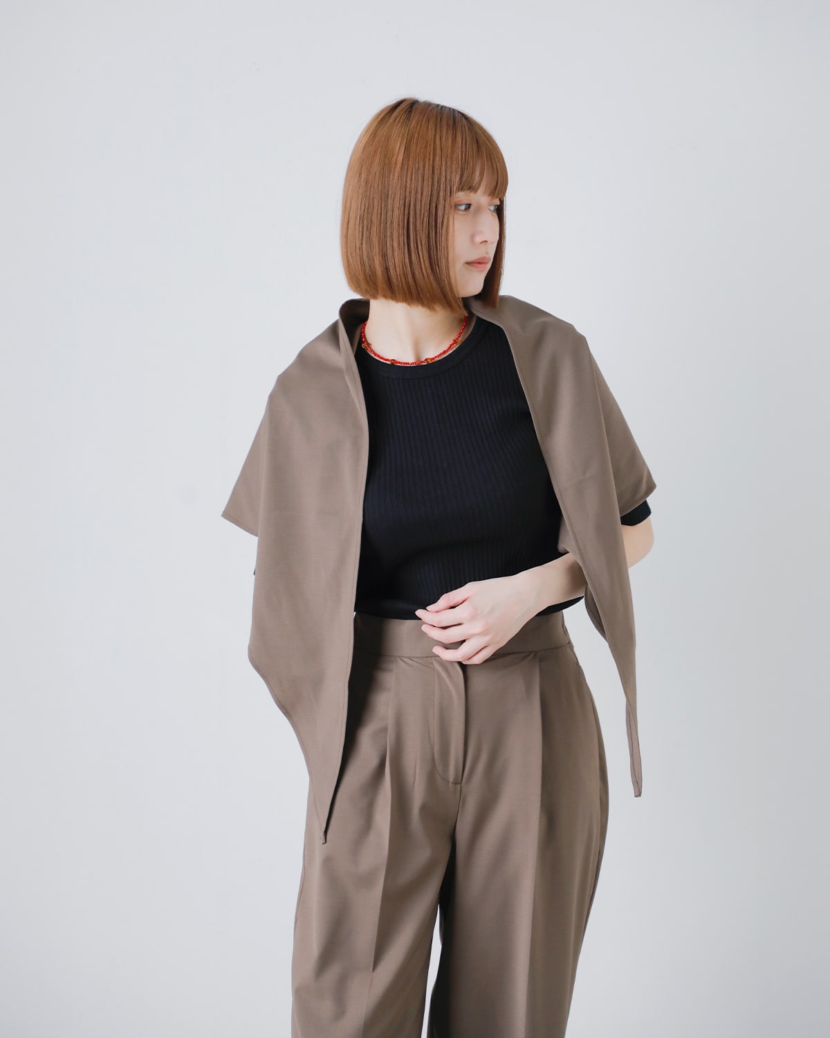 CREDONA(クレドナ)4wayストレッチ サマーウール トロピカル スウェイ スカーフ パンツ “SWAY SCARF PANTS” 1425120137-0
