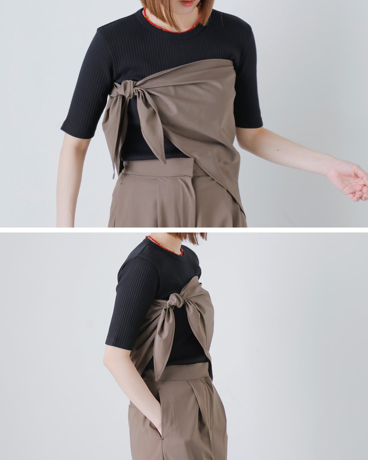 CREDONA(クレドナ)4wayストレッチ サマーウール トロピカル スウェイ スカーフ パンツ “SWAY SCARF PANTS” 1425120137-0