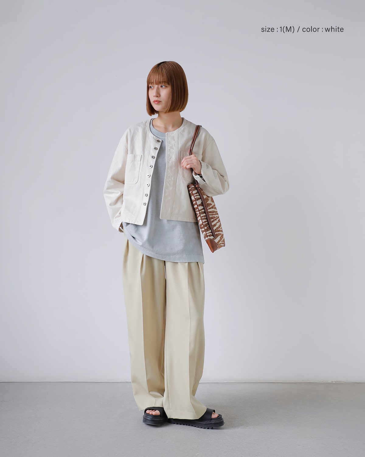 CREDONA(クレドナ)ノーカラーデニムジャケット “NO CALLOR DENIM JACKET” 1425201152-0