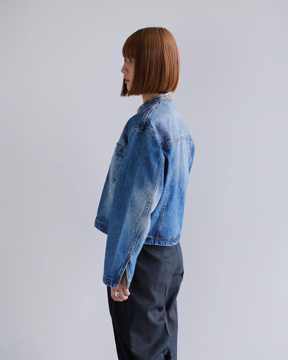 CREDONA(クレドナ)ノーカラーデニムジャケット “NO CALLOR DENIM JACKET” 1425201152-0