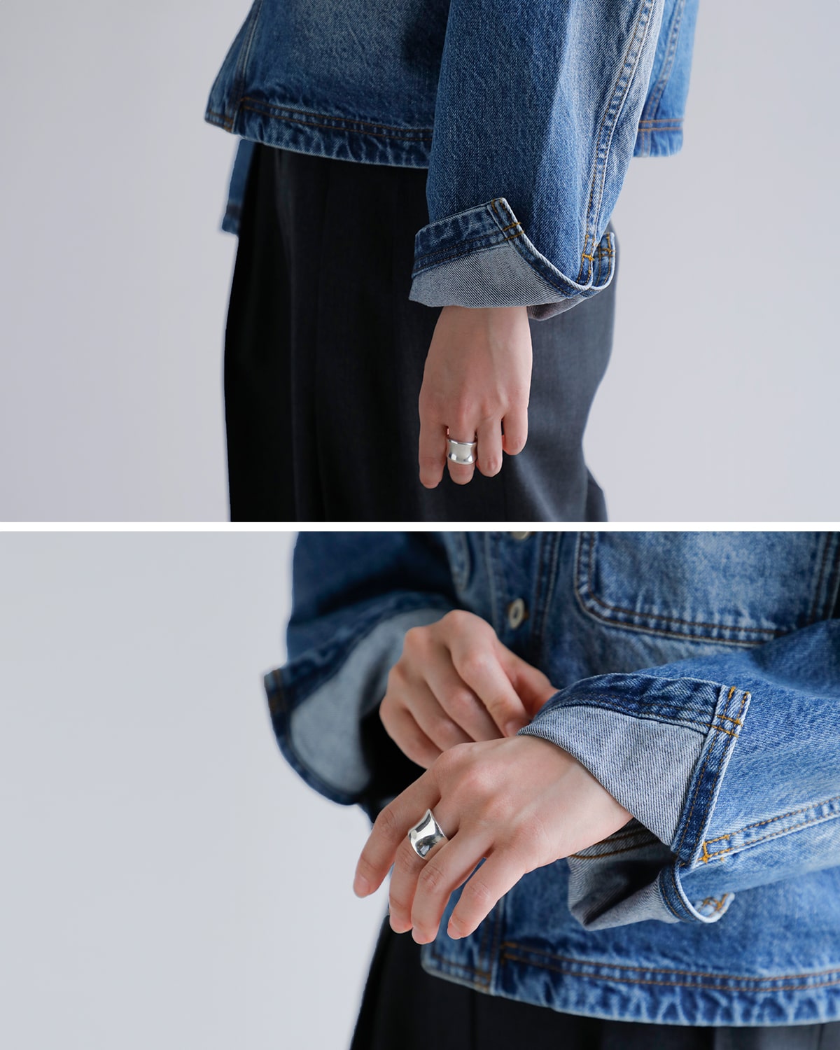 CREDONA(クレドナ)ノーカラーデニムジャケット “NO CALLOR DENIM JACKET” 1425201152-0