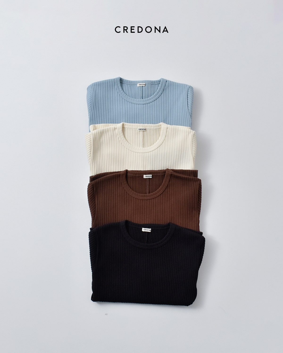 CREDONA(クレドナ)リブ フィット Tシャツ “RIB FIT TSHIRT1425212131-0