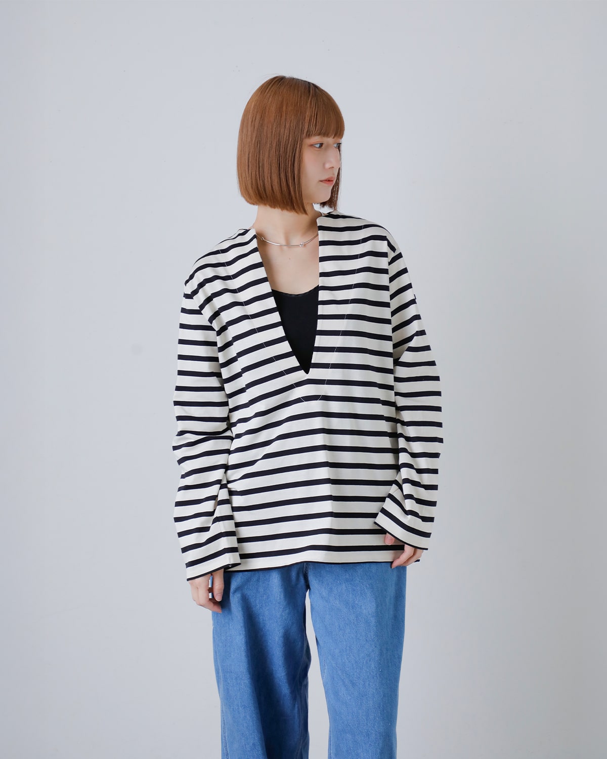 CREDONA(クレドナ)Vネックバスクシャツ “V NECK busk shirts” 1425212143-0