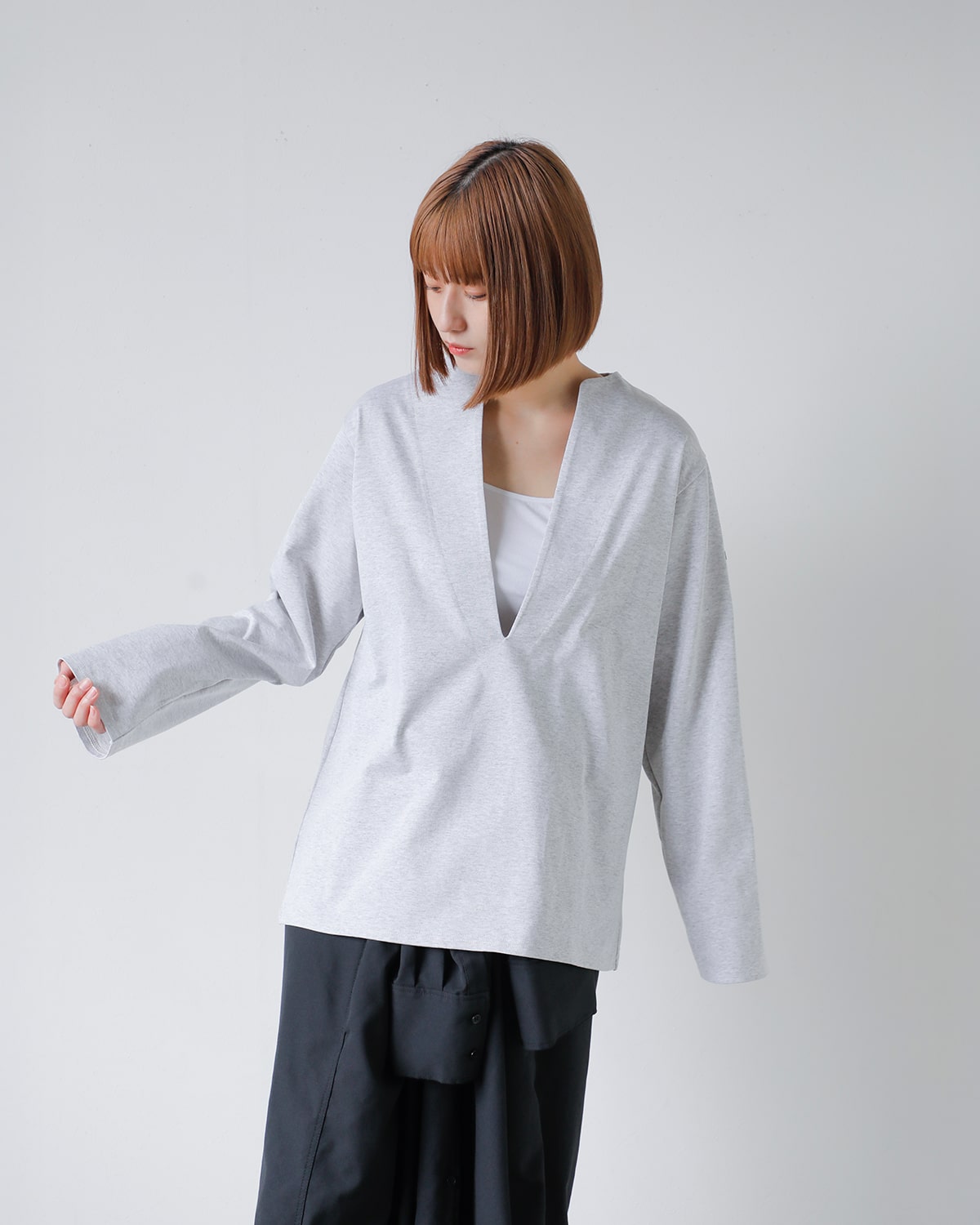 CREDONA(クレドナ)Vネックバスクシャツ “V NECK busk shirts” 1425212143-0