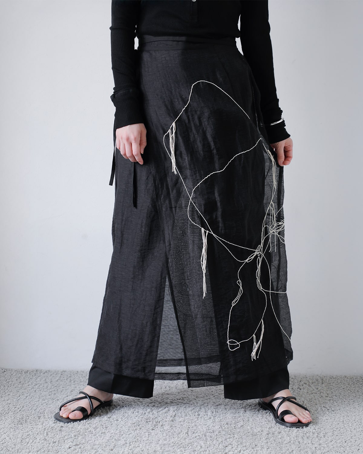 credonaアートエンブロイダリーラップスカート 30%OFF】CREDONA クレドナ エンブロイダリー ラップ スカート