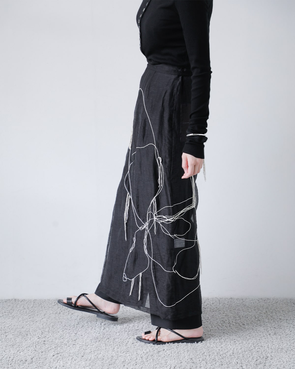 CREDONA(クレドナ)エンブロイダリーラップスカート “ART EMBROIDERY WRAP SKIRT” 1425221145-0