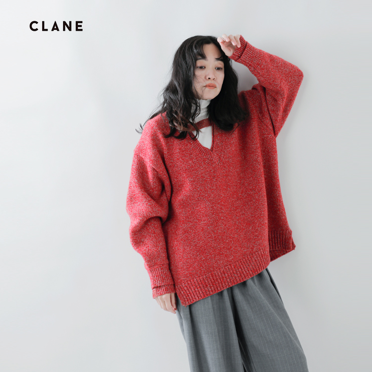 CLANE(クラネ)2wayネックオーバーニットトップス17106-2442