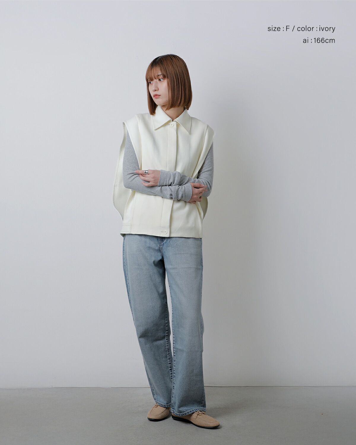 CLANE(クラネ)カラーショートベスト18104-0502