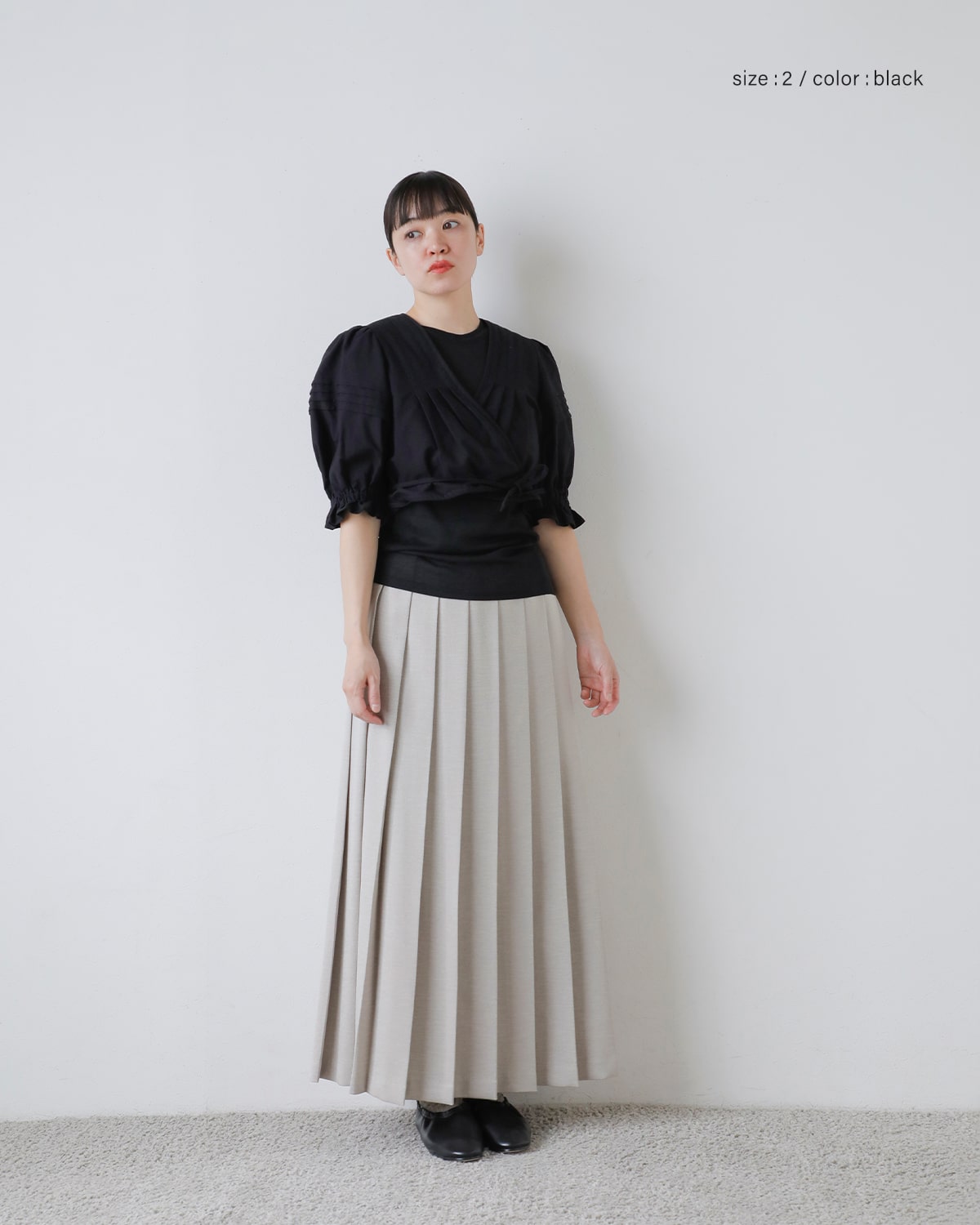 CLANE(クラネ)ピンタッククロップドブラウス 18122-4212
