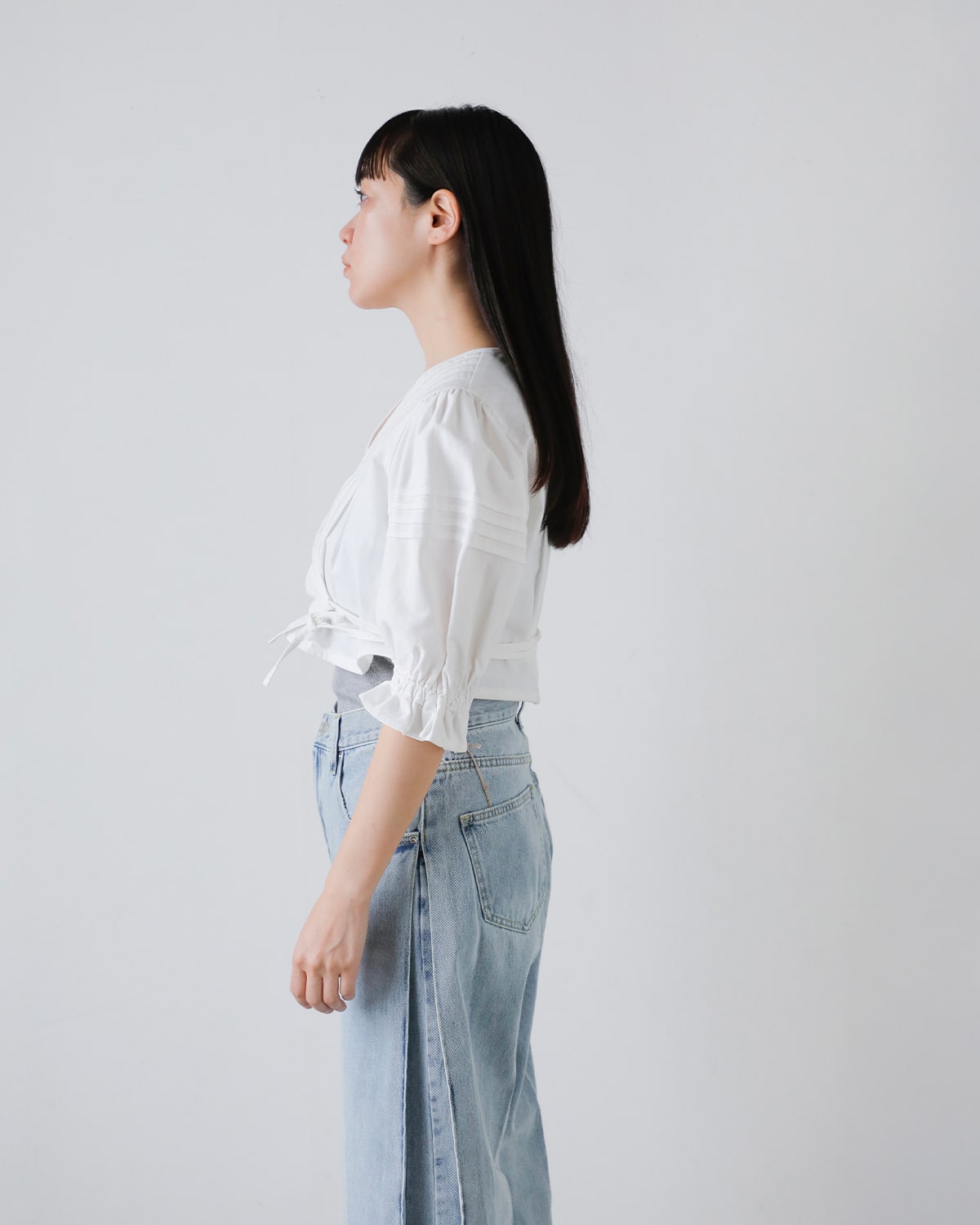 CLANE(クラネ)ピンタッククロップドブラウス 18122-4212