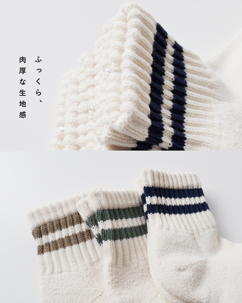 Healthknit(ヘルスニット)シンカー2本ラインショートソックス3足組191-3695