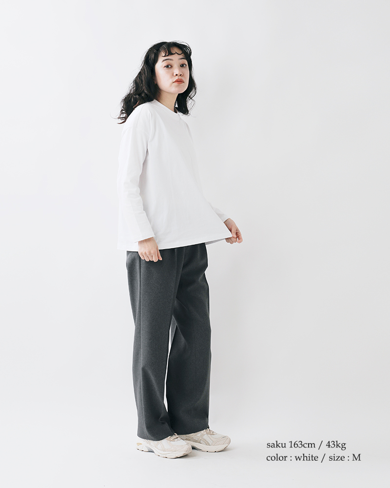 TRAVAIL MANUEL(トラバイユマニュアル)aranciato別注コットンクラシック天竺クルーネックロングスリーブバインダーTシャツ2038