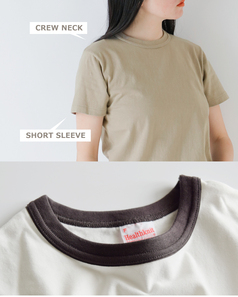 Healthknit(ヘルスニット)コットントンプキンスジャージークルーネック半袖Tシャツ214