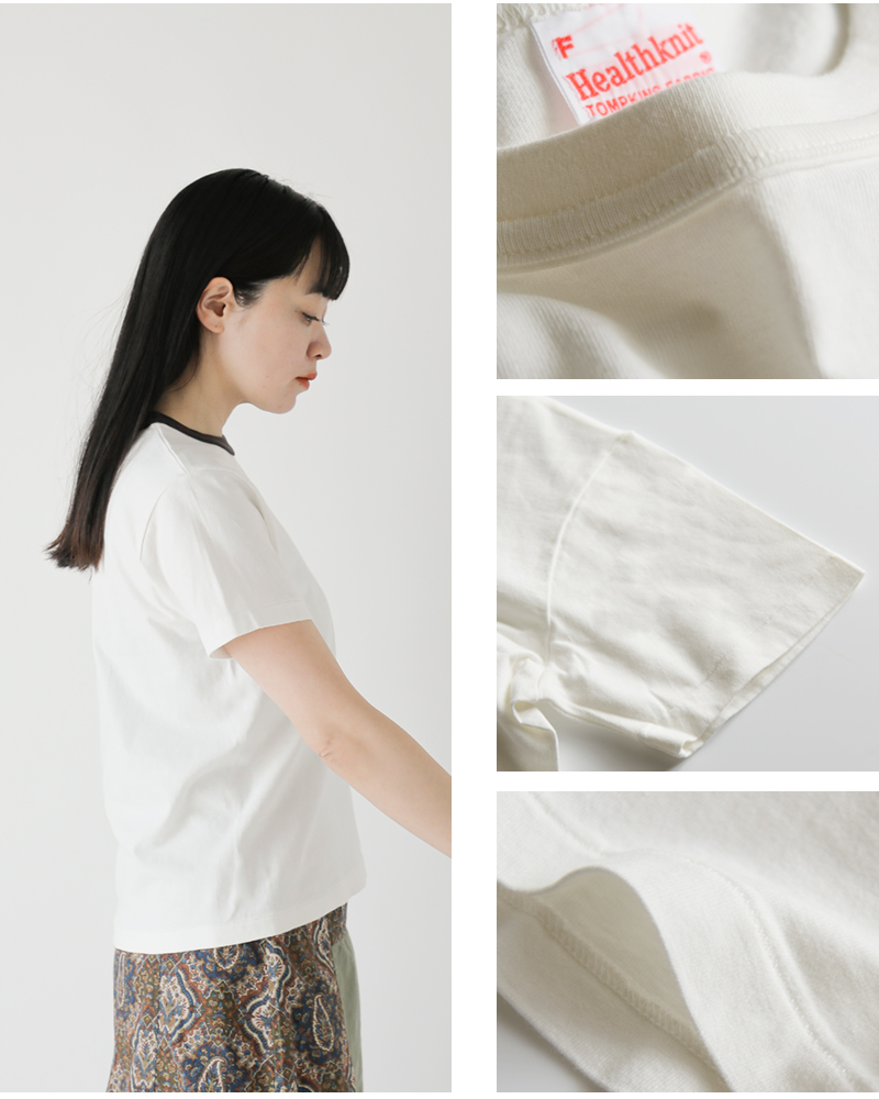 Healthknit(ヘルスニット)コットントンプキンスジャージークルーネック半袖Tシャツ214