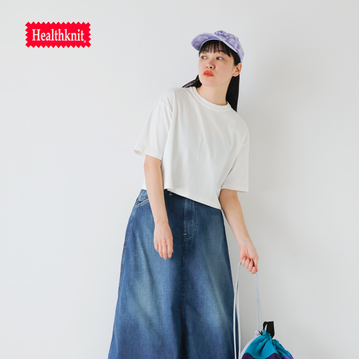 Healthknit(ヘルスニット)コットン トンプキンス ジャージー クロップド クルーネック 半袖 Tシャツ 215