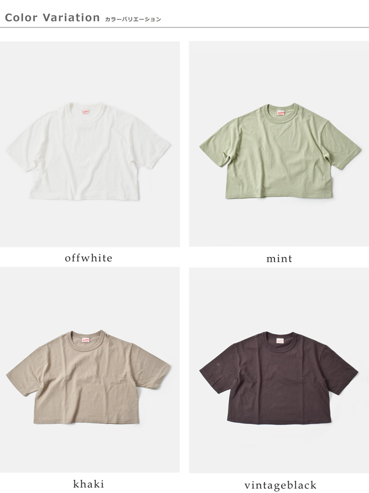 Healthknit(ヘルスニット)コットン トンプキンス ジャージー クロップド クルーネック 半袖 Tシャツ 215