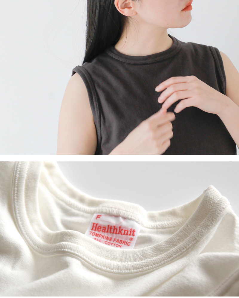 Healthknit(ヘルスニット)コットン トンプキンス ジャージー スリーブレス プルオーバー 216