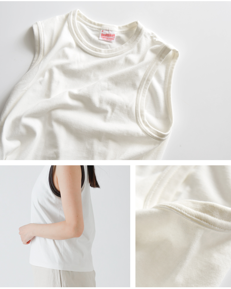 Healthknit(ヘルスニット)コットン トンプキンス ジャージー スリーブレス プルオーバー 216