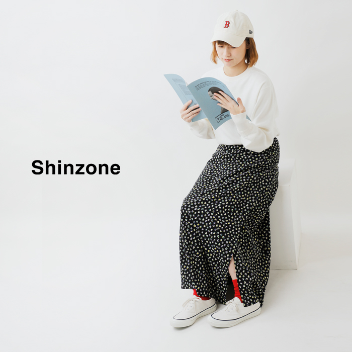 Shinzone(シンゾーン)スパークルプリントラップ風スカート“SPARKLEPRINTEDSKIRT”24amssk06