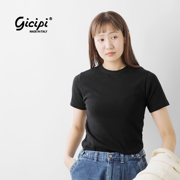 GICIPI(ジチピ)コットンフライスクルーネックTシャツ“CRISTALLO”2513p