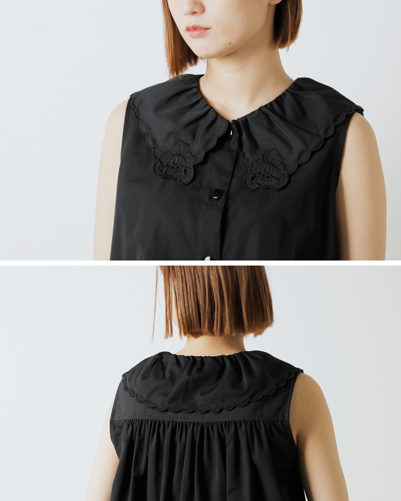 Shinzone(シンゾーン)コットンレースカラーノースリーブブラウス“LACECOLLARBLOUSE”25mmsbl04