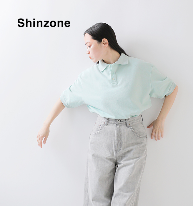 Shinzone(シンゾーン)コットン鹿の子半袖ワイドポロシャツ“WIDEPOLOSHIRT”25mmscu09