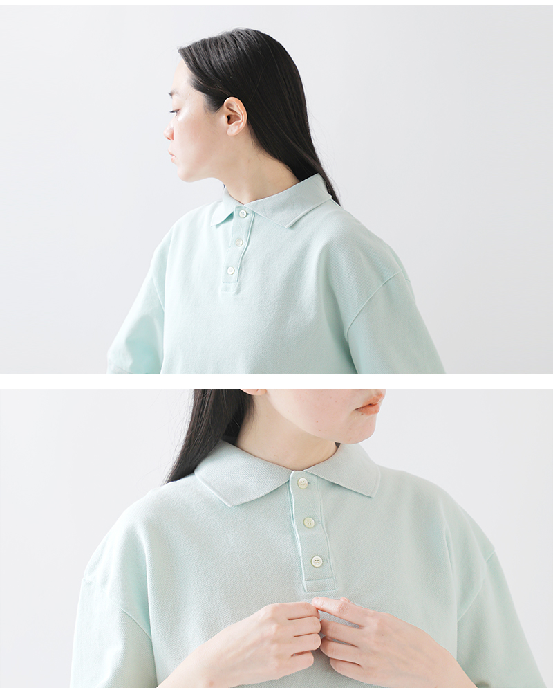 Shinzone(シンゾーン)コットン鹿の子半袖ワイドポロシャツ“WIDEPOLOSHIRT”25mmscu09