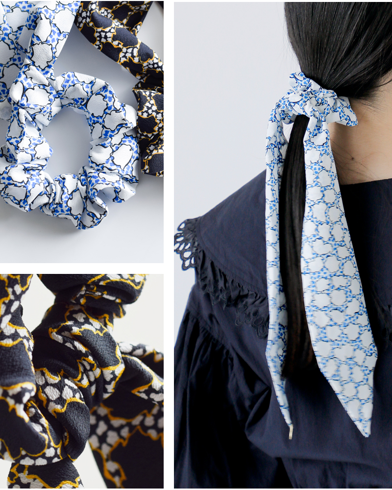 Shinzone(シンゾーン)ポルトプリントリボンシュシュ“RIBBONSCRUNCHIE”25mmsit03