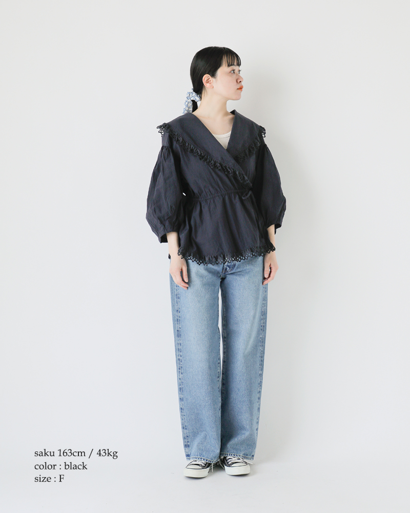 Shinzone(シンゾーン)コットンレースカシュクールブラウス“CACHECOUERBLOUSE”25smsbl02