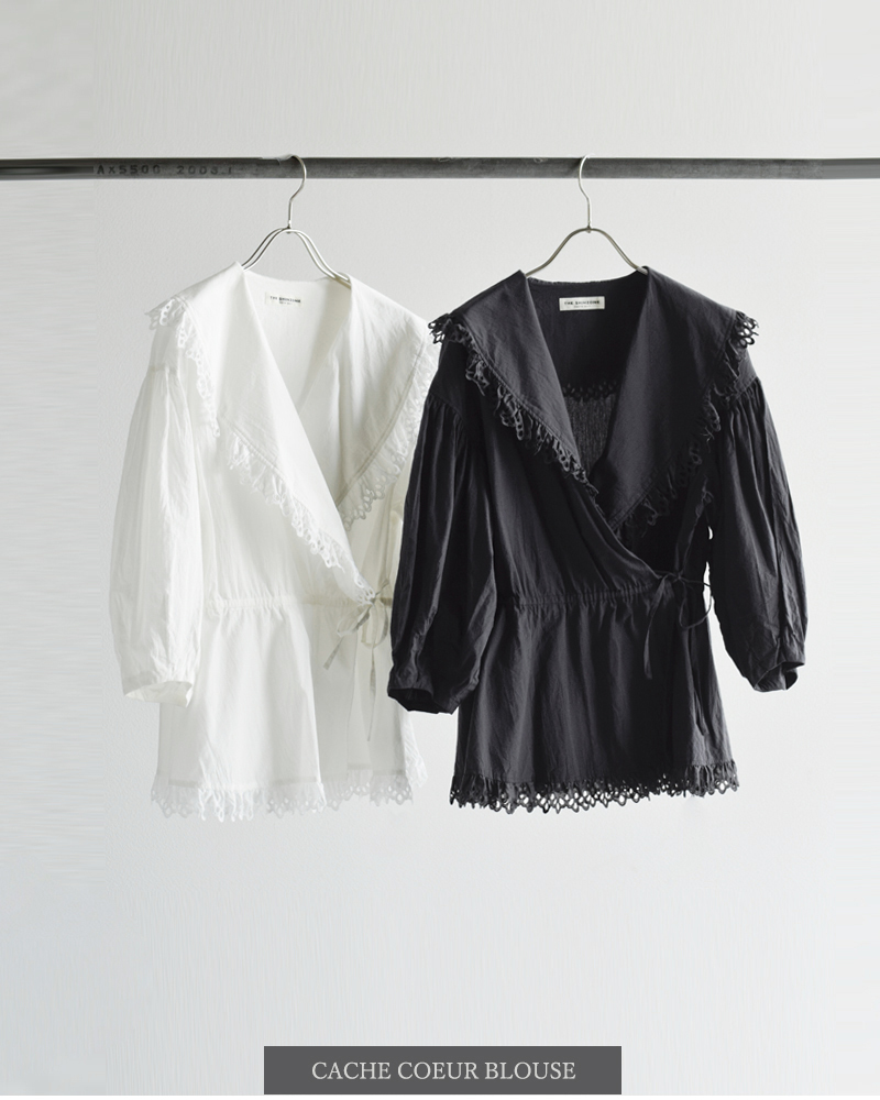 Shinzone シンゾーン コットン レース カシュクール ブラウス Shinzone シンゾーン コットン レース カシュクール ブラウス