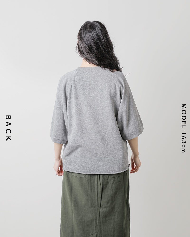 Shinzone(シンゾーン)コットン裏毛ハーフスリーブスウェットTシャツ“INLAYEDHALFSLEEVETEE”25smscu03