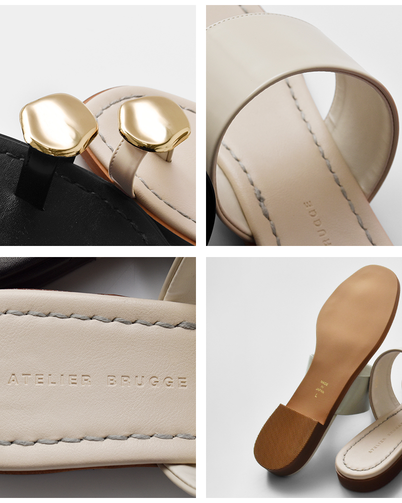 atelier brugge(アトリエブルージュ)メタルモチーフトングサンダル25sn-3