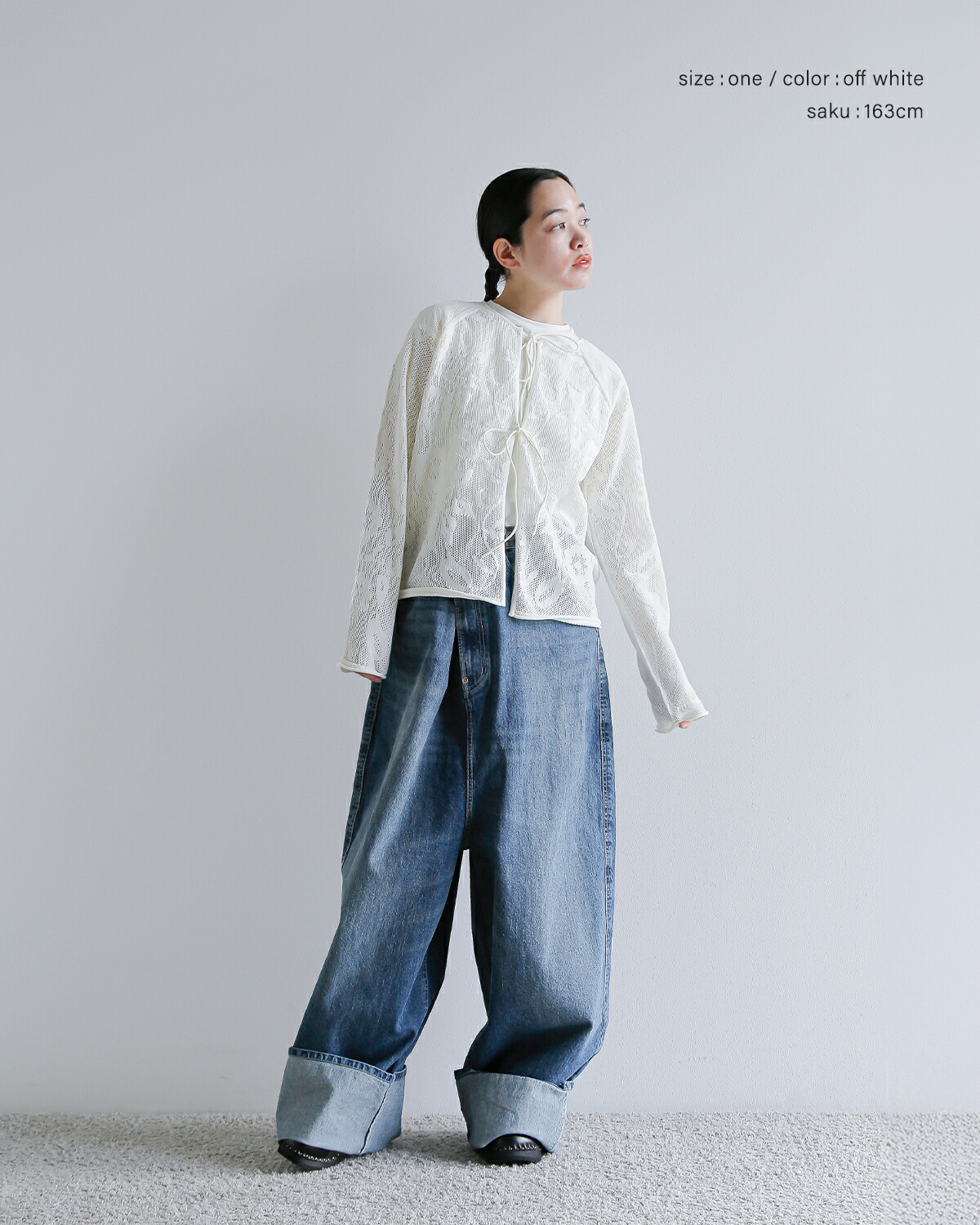 A MENDA アメンダ フラワー レース パターン メッシュ ニット A MENDA アメンダ フラワー レース パターン メッシュ ニット