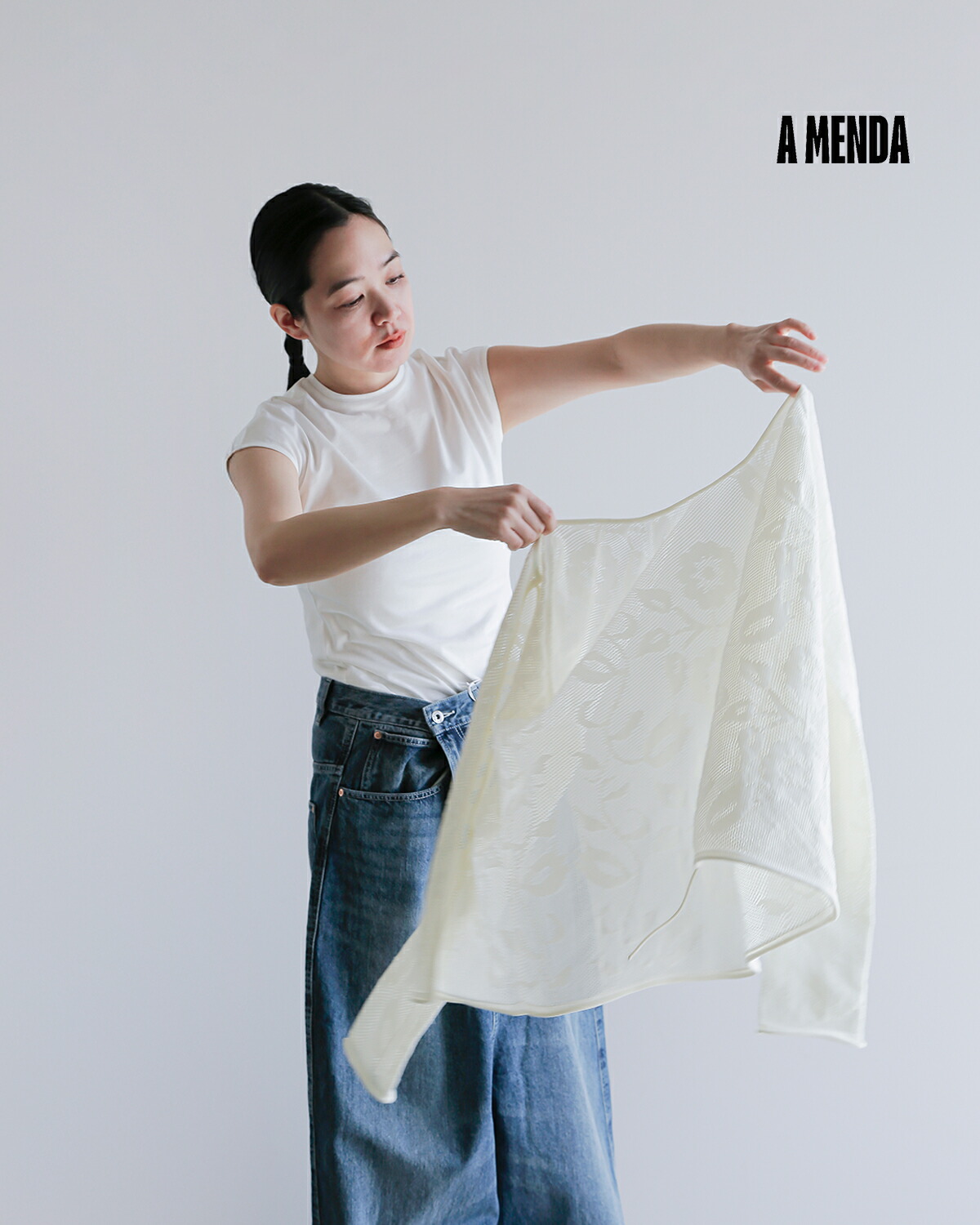 A MENDA(アメンダ)フラワー レース パターン メッシュ ニット カーディガン “flower lace pattern mesh knit cardigan”25ss-me005
