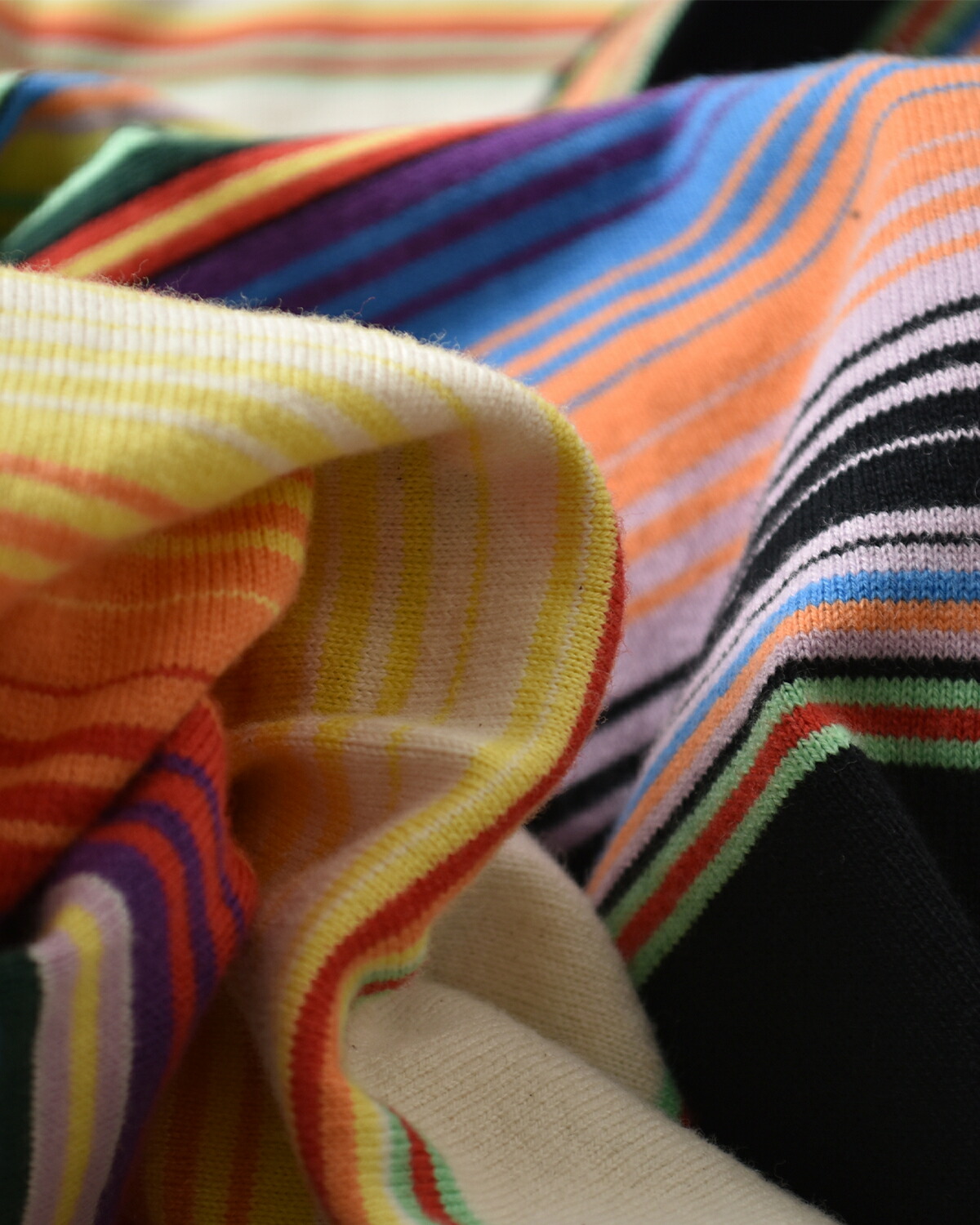 A MENDA(アメンダ)コットンメキシカンマルチボーダー長袖Tシャツ“mexicanstripesjerseylongsleeveshirt”25ss-me009