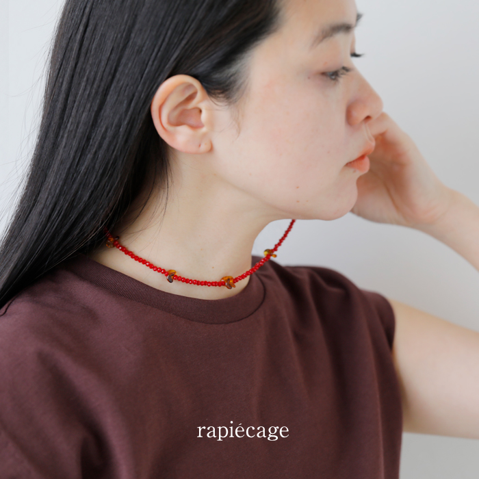 rapiecage(ラピエサージュ)ガラスビーズバイカラーネックレス30-1-17-279-5-1