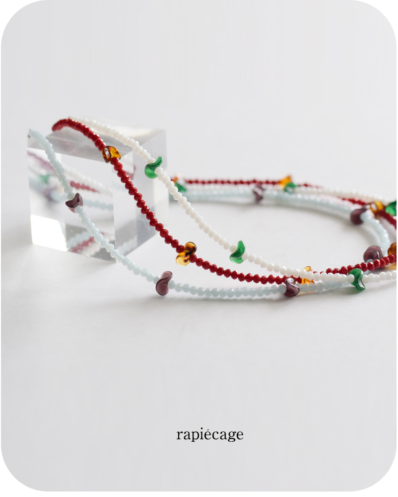 rapiecage(ラピエサージュ)ガラスビーズバイカラーネックレス30-1-17-279-5-1