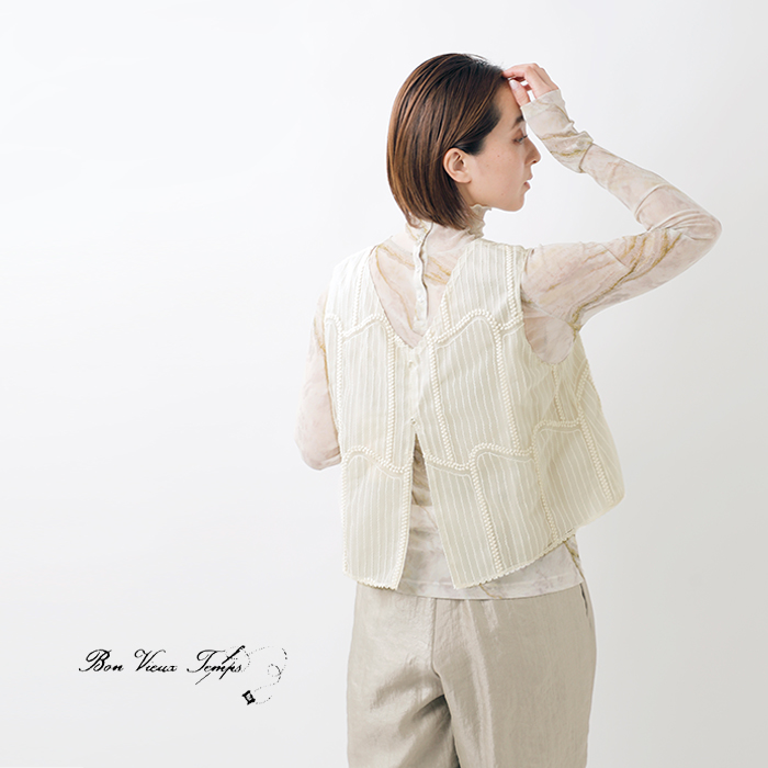 bon vieux temps(ボンビュータン)チュール刺繍ベスト33763