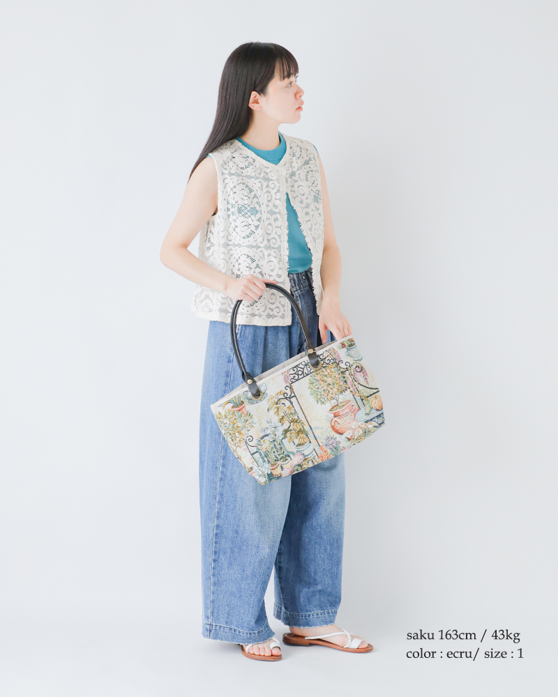 bon vieux temps(ボンビュータン)ットンレースコード刺繍2wayプルオーバーベスト33773