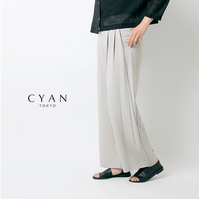 CYAN TOKYO(シアントーキョー)スパイラルライン2タックワイドパンツ501351