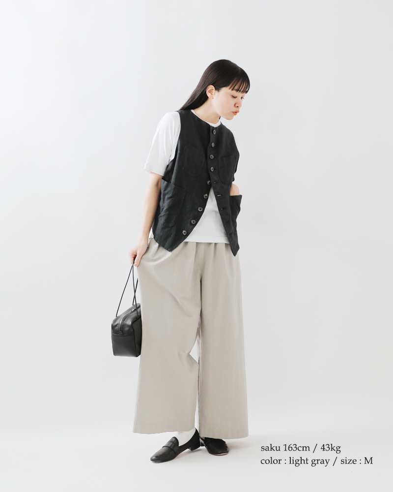 TRAVAIL MANUEL(トラバイユマニュアル)コットンハイツイストポプリンルーズバギーパンツ5084-same1